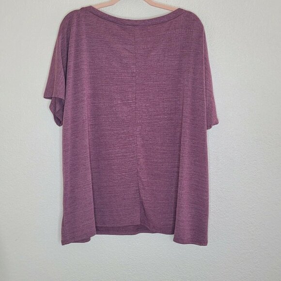 Retrology Mauve Boat Neck Button Shoulder Dolman Top Plus Size 3X - Picture 10 of 12